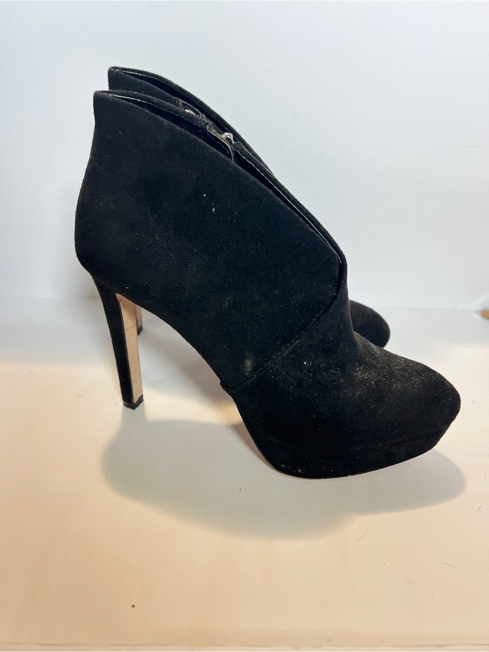 Jessica Simpson Black Suede Platform Ankle Booties Stiletto Heels Size 6.5